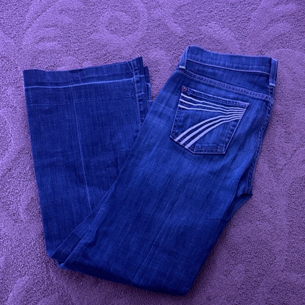 7 For All Mankind Blue Boot Cut Jeans